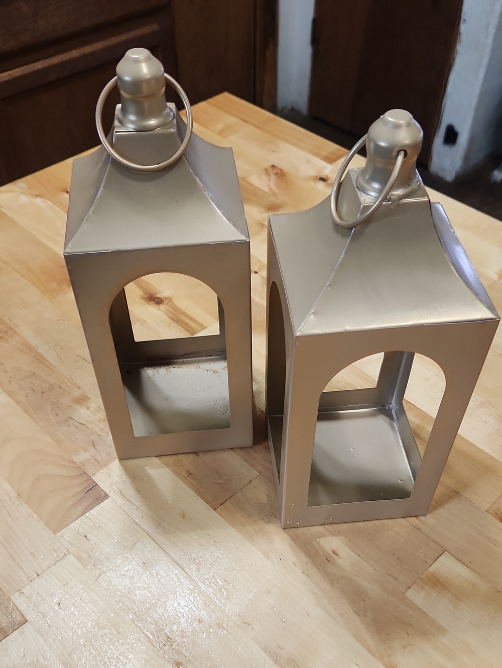 Decorative Metallic Gold Lantern Set - Home Accents
